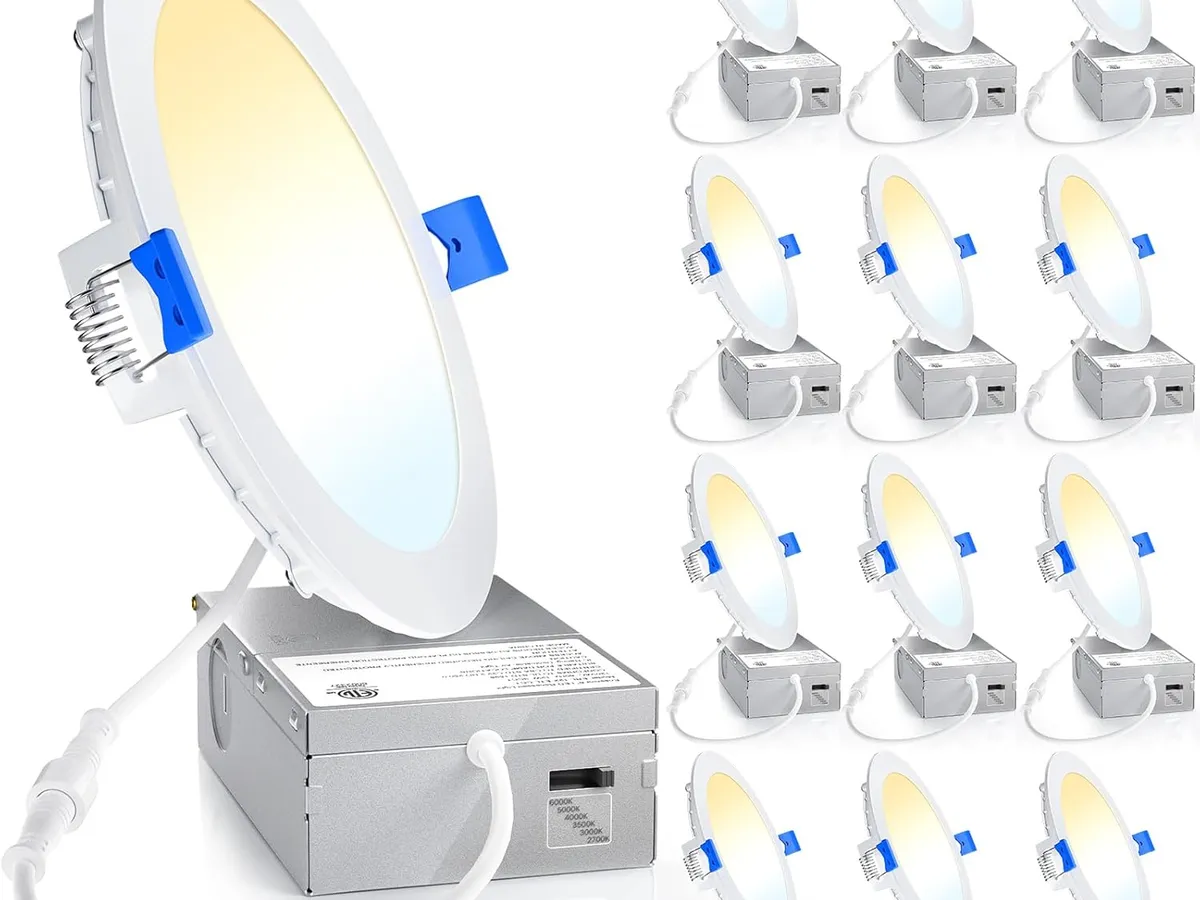 Ensenior 12-Pack Ultra-Thin 6-Inch Canless LED Recessed Light