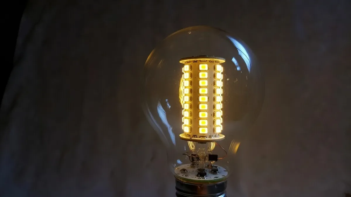 Inside a complete LED bulb components