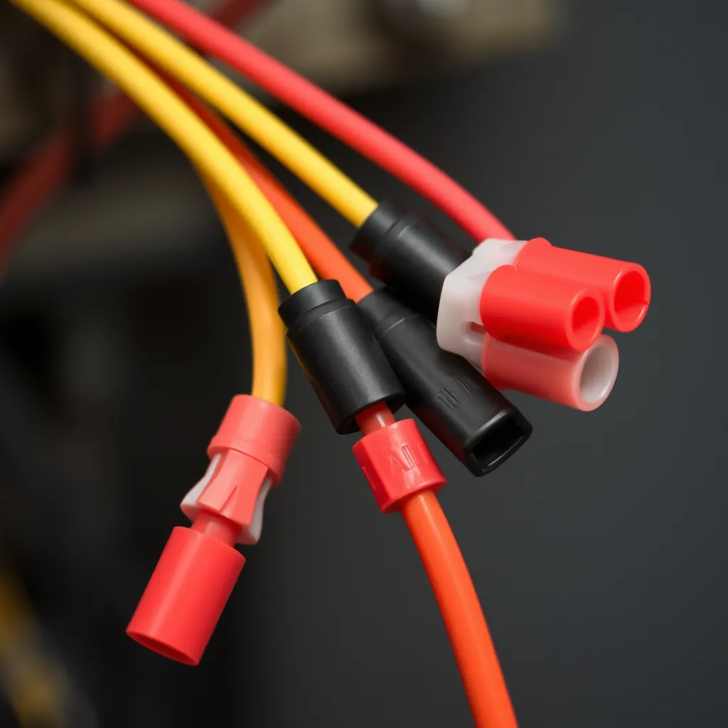 Electrical wires secured with wire nuts inside a fixture.