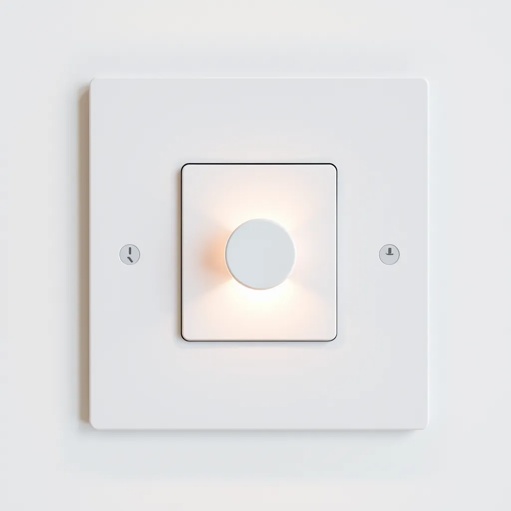 A close up of a modern white LED compatible dimmer switch.