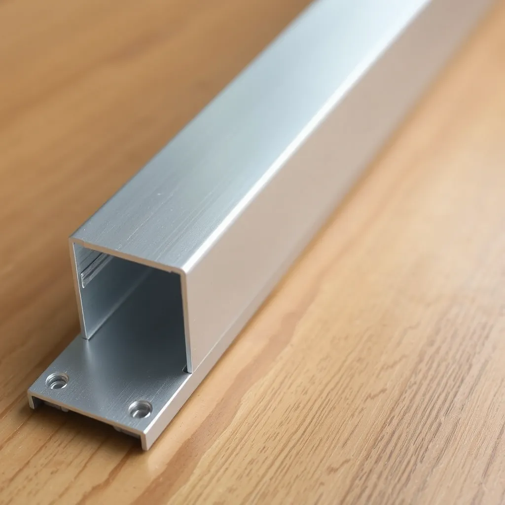 Aluminum LED channel with a frosted diffuser mounted on wood